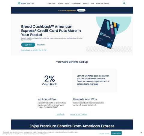 Bread Cashback™ American Express® Credit Card